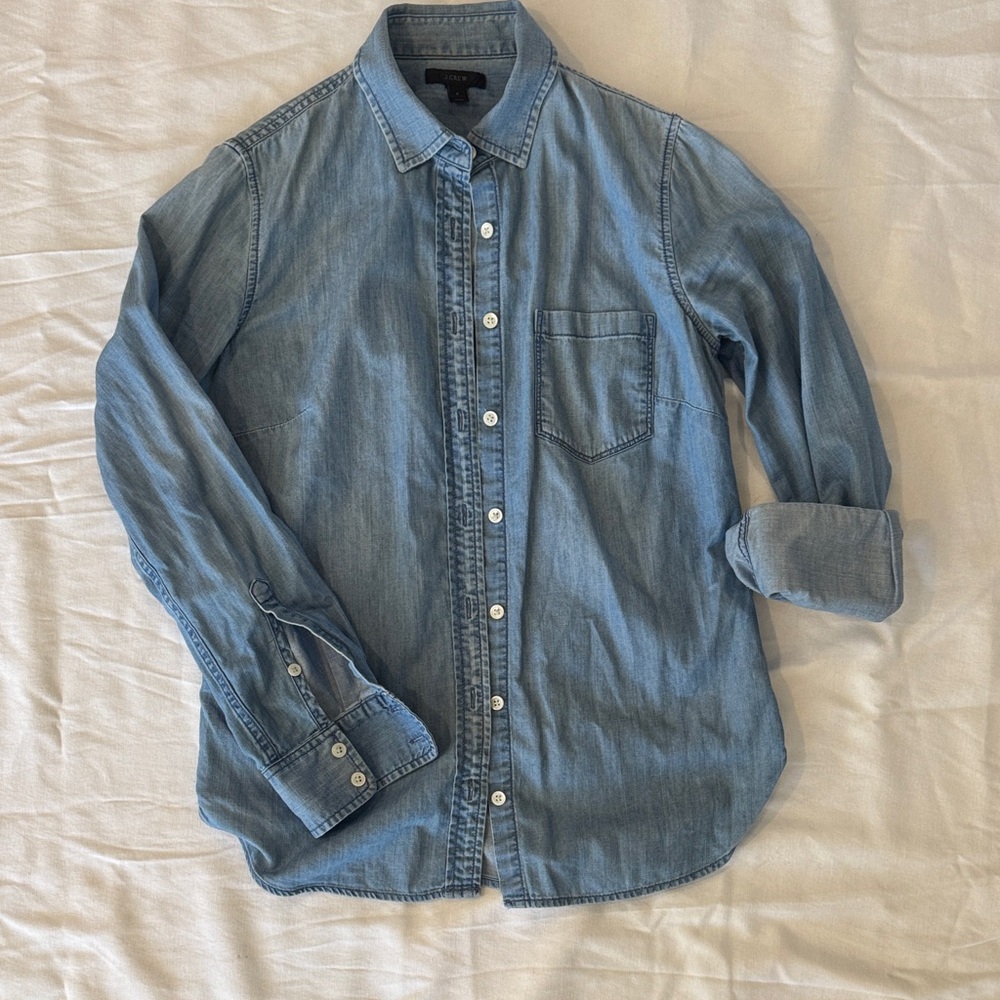 J. Crew Light Blue Denim Button-Down Shirt